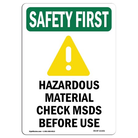 OSHA SAFETY FIRST, 18 Height, 24 Width, Decal